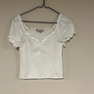 Crave fame, white cropped top size medium